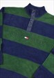 VINTAGE TOMMY HILFIGER EMBROIDERED LOGO COLOUR BLOCK FLEECE