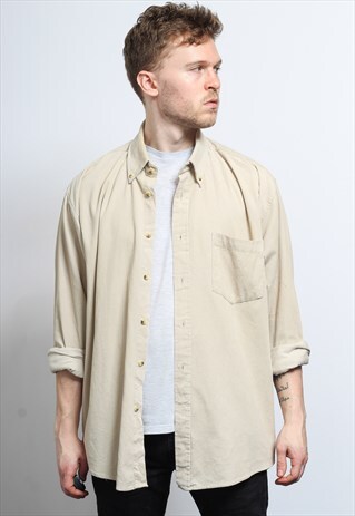 VINTAGE CORDUROY CORD SHIRT BEIGE