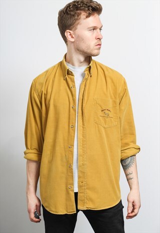 VINTAGE CORDUROY CORD SHIRT YELLOW