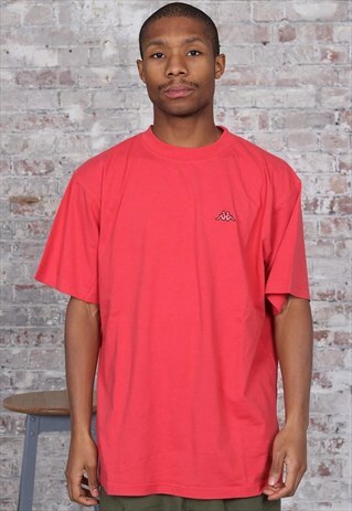 VINTAGE KAPPA LOGO SPELL OUT T-SHIRT RED