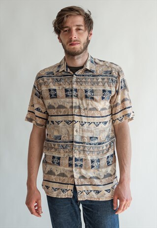 VINTAGE 80S FUNKY PATTERNED SHIRT