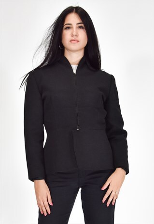 TRUSSARDI BLACK ELEGANT VINTAGE JACKET