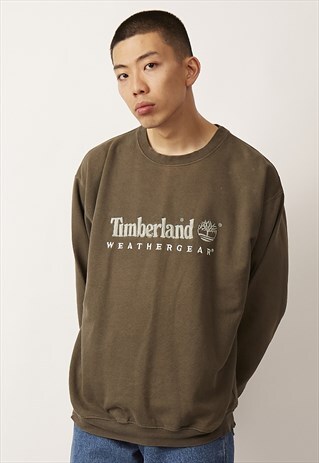 VINTAGE OVERSIZED MOSS GREEN TIMBERLAND SWEATER