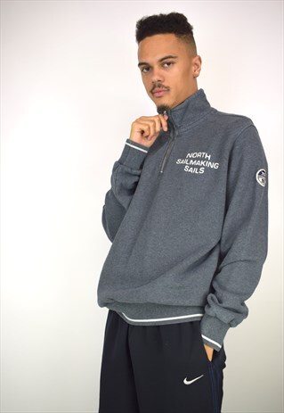 VINTAGE 90'S NORTH SAIL MAKING SALES 1/4 ZIP SWEATSHIRT