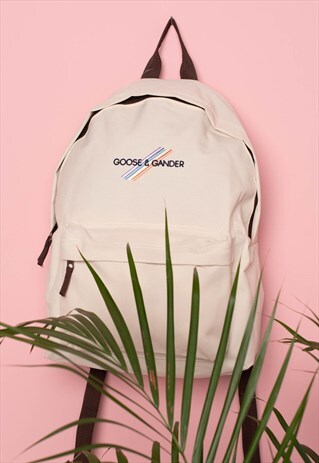 G&G UNISEX SAND PASTEL MULTI LINES RUCKSACK