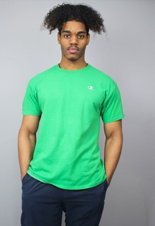 VINTAGE CHAMPION GREEN CREW NECK T-SHIRT