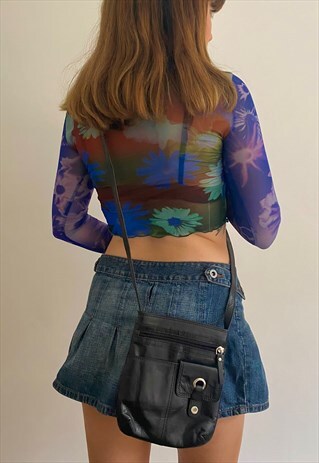 NEXT Y2K LEATHER BLACK CROSSBODY BAG