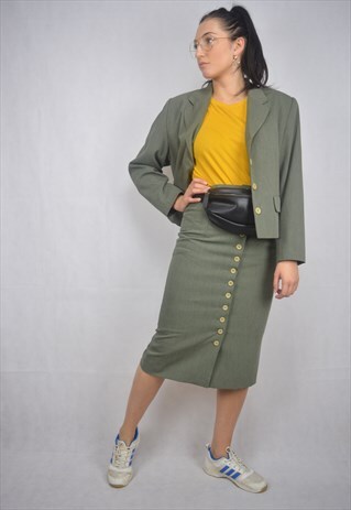 VINTAGE GREEN CLASSIC TEACHER RAVE SUIT.