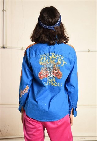 90'S RETRO SLOGAN FESTIVAL BOYFRIENDS CARGO SHIRT TOP