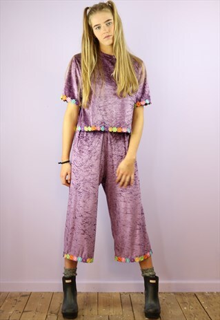 PURPLE VELVET DAISY CHAIN CO-ORD