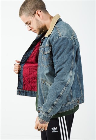 VINTAGE 80S ORIGINAL WRANGLER LINED DENIM JACKET /S2228