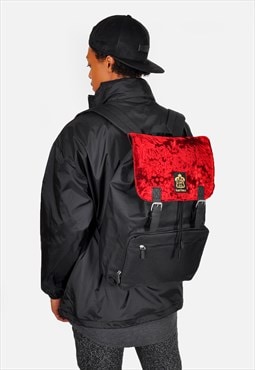 Velvet panel laptop backpack