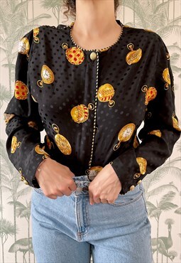 Vintage Gold and Black Watch Jewel Shirt