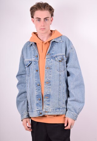 LEE MENS VINTAGE DENIM JACKET XXL BLUE 90'S