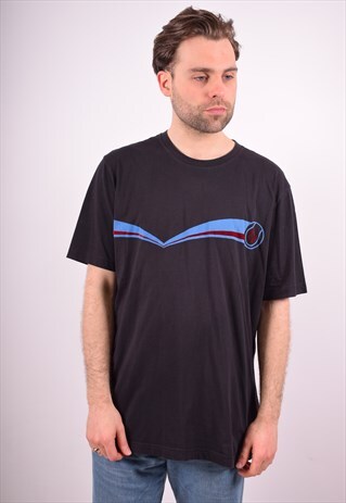 SERGIO TACCHINI MENS VINTAGE T-SHIRT TOP LARGE BLACK 90S