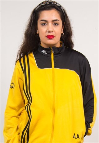 ADIDAS YELLOW TRACKSUIT JACKET TOP