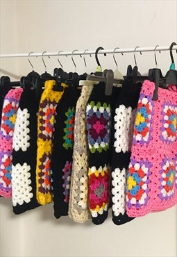 Rainbowdropz mini crochet skirt