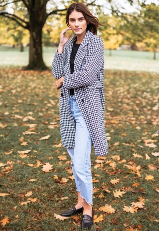 LONGLINE HOUNDSTOOTH COAT
