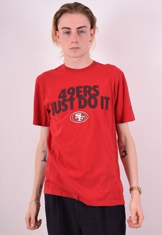 NIKE MENS VINTAGE SF 49ERS T-SHIRT TOP MEDIUM RED 90S