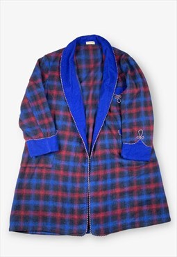 Vintage McGregor Checked Wool Coat Blue XS