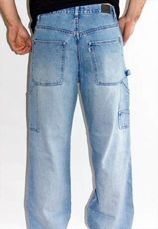 VINTAGE 90'S STONEWASH WIDE LEG HIP HOP JEANS
