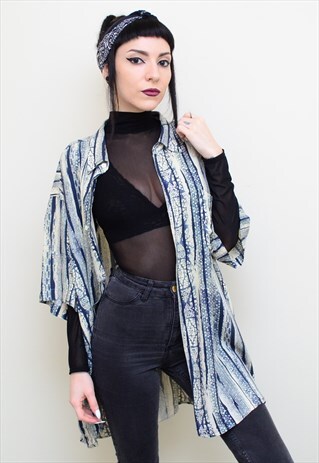VINTAGE 90'S INDIE PATTERNED OVERSIZED SHIRT