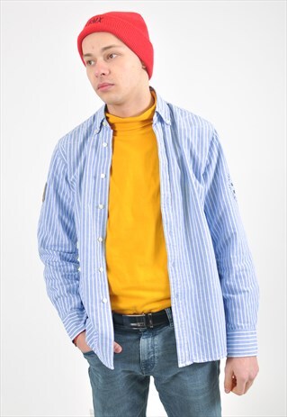 VINTAGE PEPE JEANS LONG SLEEVE SHIRT IN BLUE