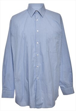 Blue & White Dockers Striped Shirt - L