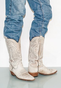 Vintage Y2K iconic iridescent cowboy boots in greige&bronze