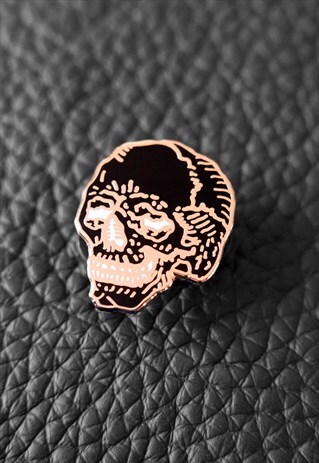 ROSE GOLD ANATOMY SKULL ENAMEL PIN