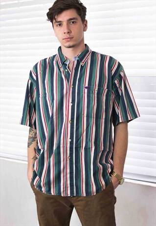 VINTAGE REGATTA STRIPED SHIRT LOGO 90S L 10