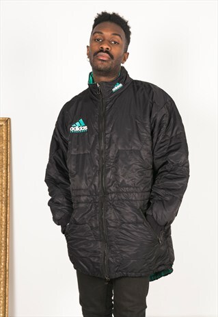 VINTAGE 80S USA ADIDAS SPORT PADDED PARKA COAT / R020