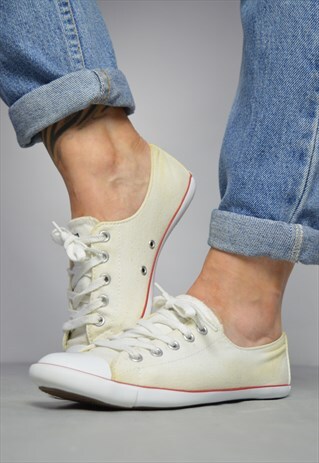 VINTAGE 90S CONVERSE WHITE DAINTY OX SHOES TRAINERS PREPPY
