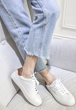 GENUINE LEATHER COLORBLOCK TRAINERS