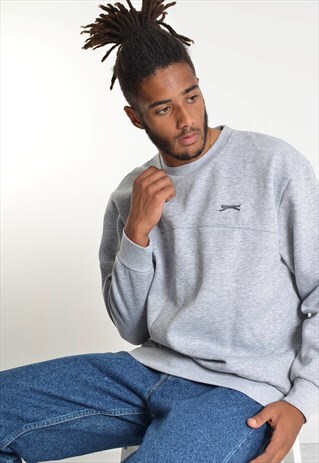 VINTAGE SLAZENGER SWEATSHIRT JUMPER GREY