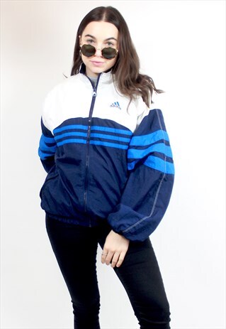 90'S RETRO BLUE & WHITE TRACK JACKET