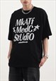 Black Graphic Cotton oversized T shirt tee