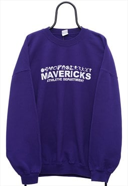 Vintage Mavericks Athletics Graphic Purple Sweatshirt Womens