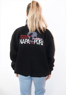 Vintage 90s NAPAPIJIRI 1/4 Embroidered Logo Sweatshirt