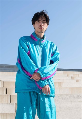 UNISEX VINTAGE 80S 90S TURQUOISE RETRO NIKE TRACKSUIT