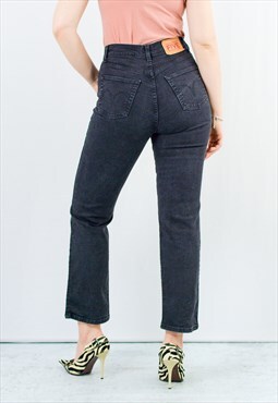 Vintage black jeans high waisted denim women M
