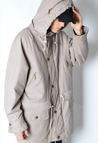 VINTAGE 90S BEIGE COAT WITH HOOD