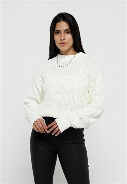 ivory basic knit sweater