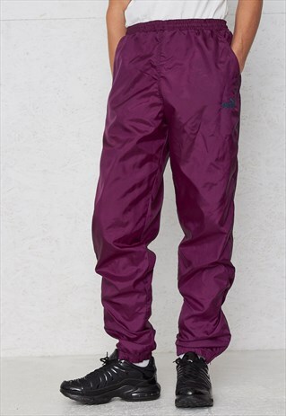 VINTAGE RETRO PURPLE PUMA TRACK BOTTOMS JOGGERS
