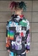 GAY VARSITY JACKET LGBT BOMBER THIN RAINBOW TOP IN BLACK