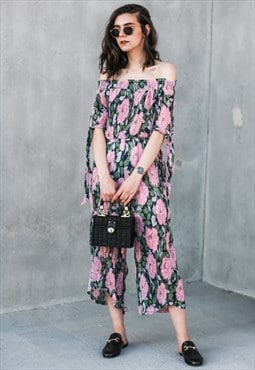 Vinatge-inspired Floral Jumpsuit