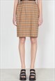  Vintage Brown BURBERRYS Nova Checkered Mini Skirt