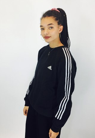 ADIDAS CLASSIC 3 STRIPE EMBOIRDERED SWEATSHIRT
