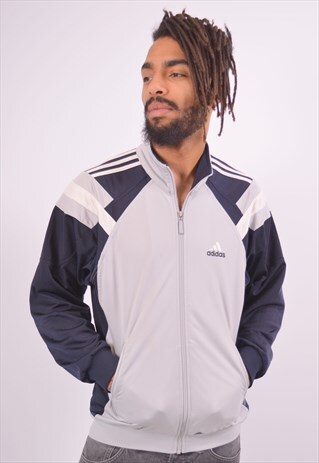 VINTAGE ADIDAS TRACKSUIT TOP JACKET BLUE