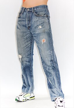 Vintage 90's Bleach Blue Wide Leg Levi Jeans